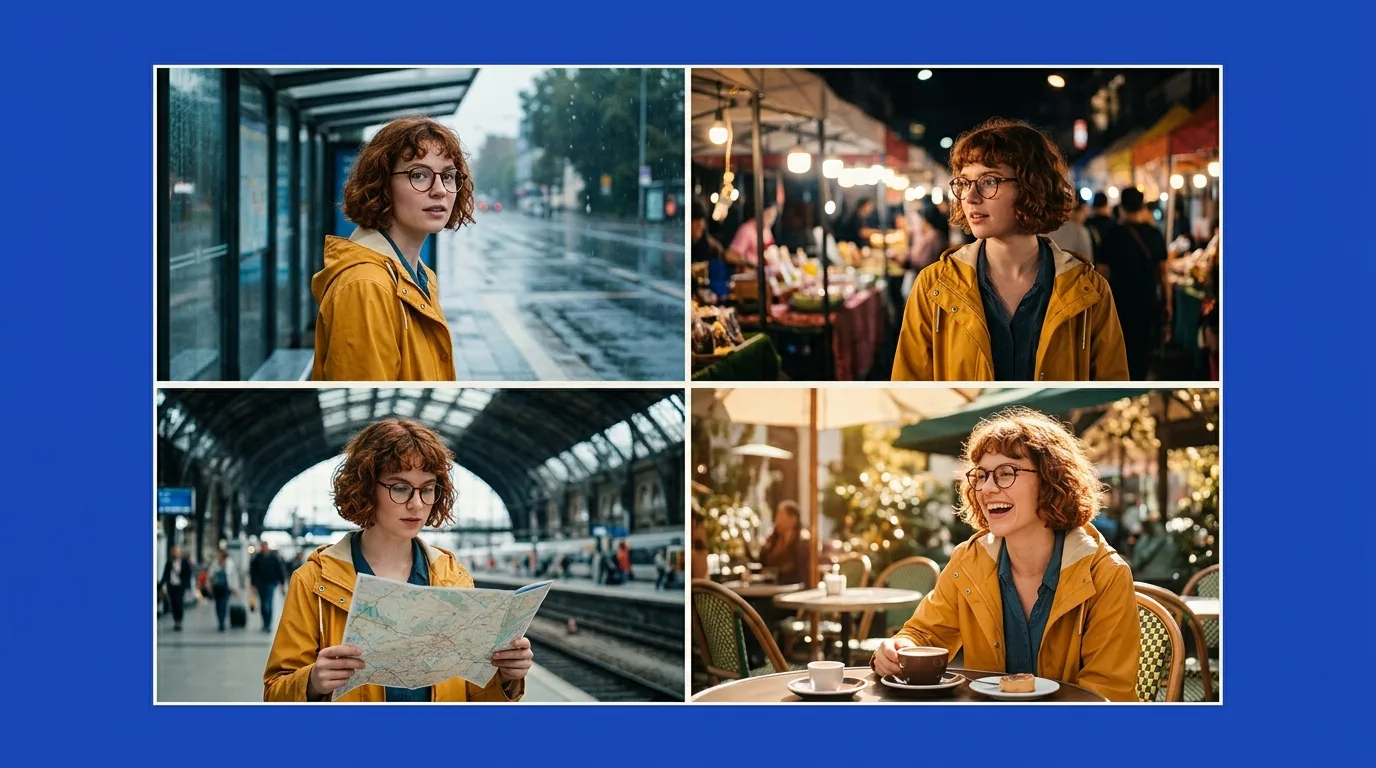 The same character shown consistently across several scenes
