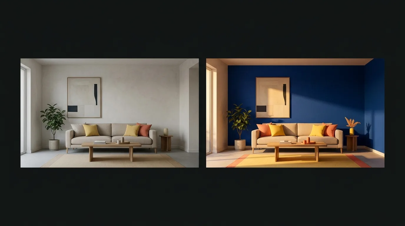Before and after of a natural-language photo edit
